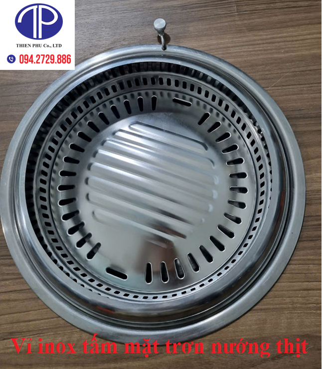 Vỉ inox tấm mặt trơn nướng thịt BBQ nhà hàng nướng BBQ