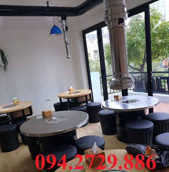 Bàn nướng thùng phuy nhà hàng lẩu nướng không khói Hàn Quốc giá rẻ tại Thủ Đức