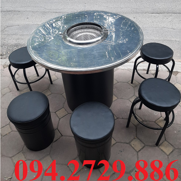 Bàn tròn thùng phuy lẩu nướng giá rẻ ở Hà Nội
