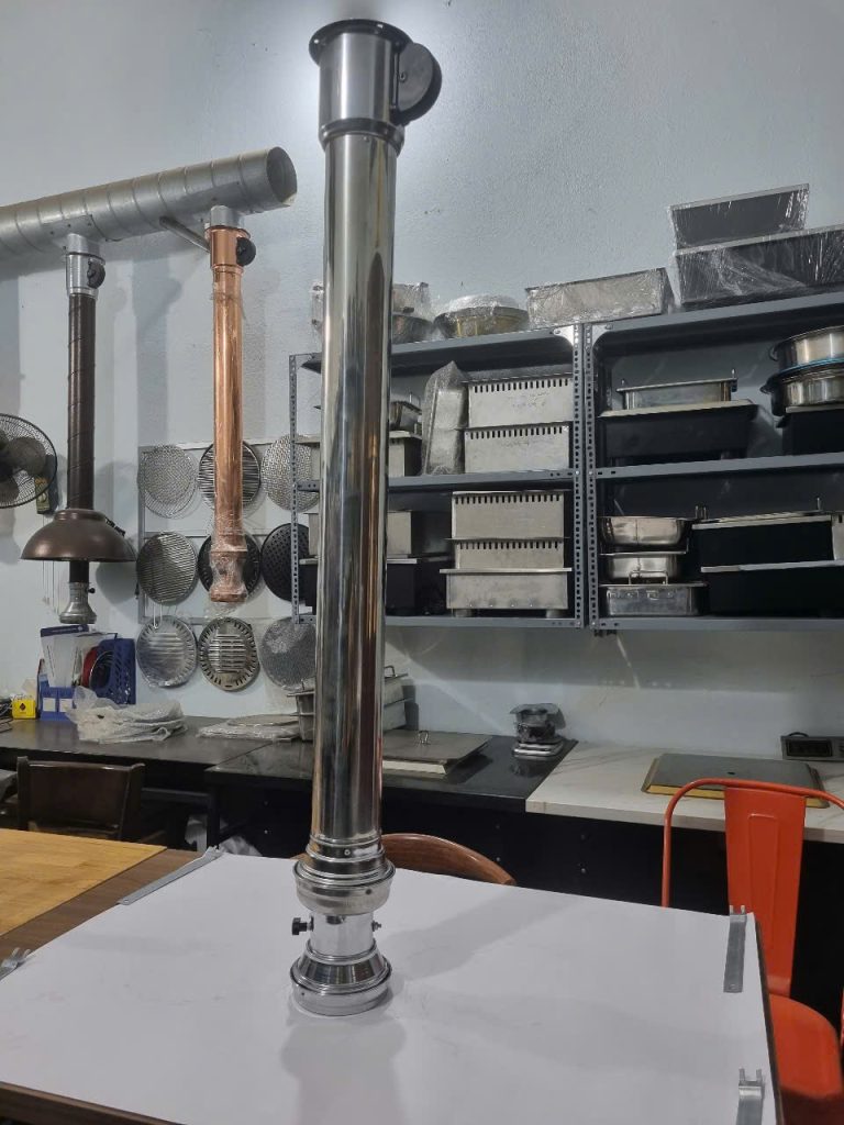 Van chỉnh gió - hộp cáp ống hút khói Hàn Quốc màu inox