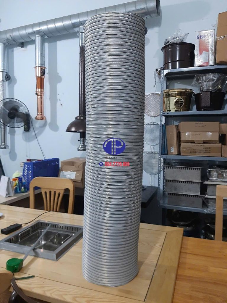 Hình ảnh thực tế ống gió nhôm nhún được sử dụng hiện nay