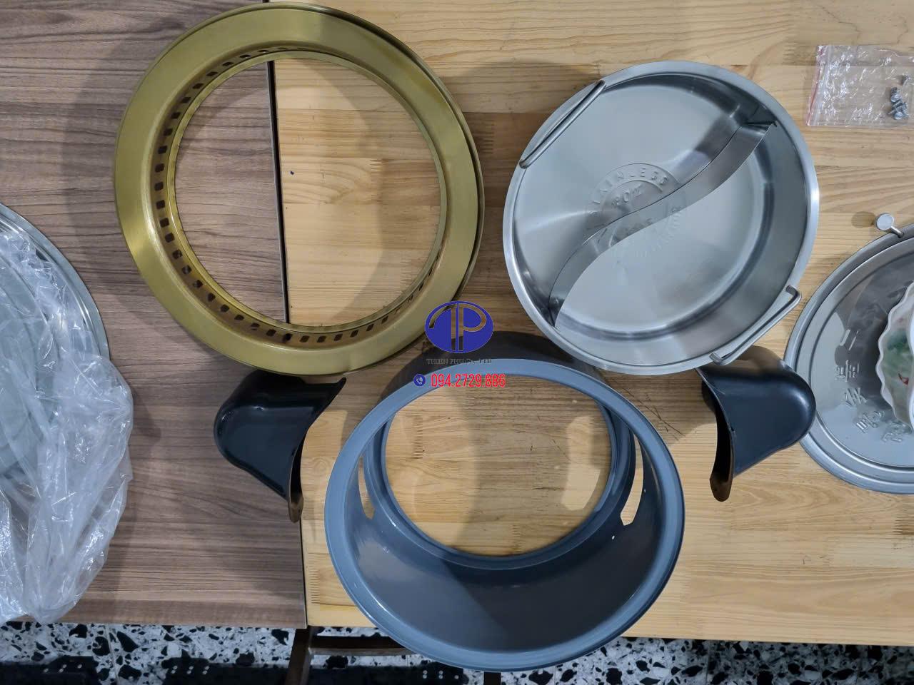 Bếp lẩu 2 ngăn tròn dùng cho nhà hàng và gia đình