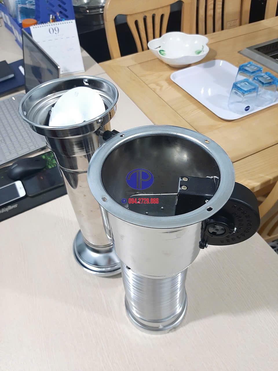 Ống cứng hút khói tại bàn nướng Hàn Quốc sử dụng hộp dây cáp