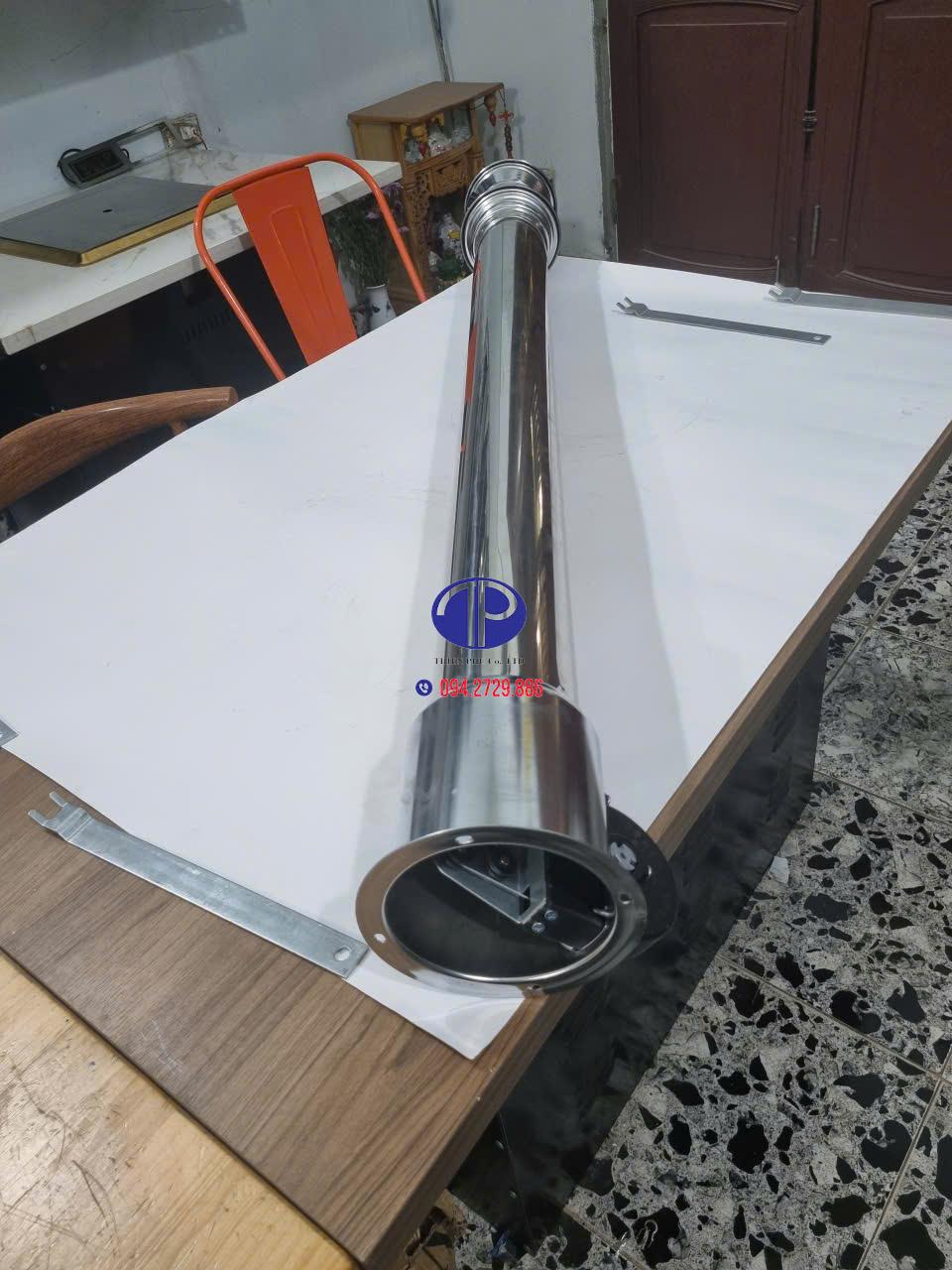 Ống hút khói BBQ cứng màu bạc sang trọng tại Bếp Thiên Phú