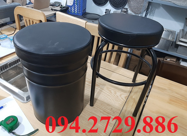 Ghế thùng phuy mặt đệm và ghế đơn 3 chân mặt nệm cho nhà hàng giá rẻ