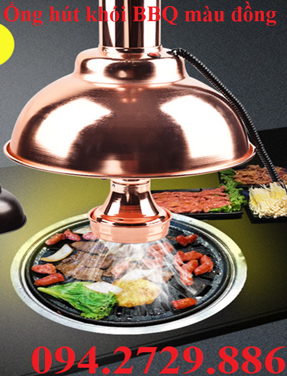 Ống hút khói BBQ màu đồng tại bàn có chao đèn chất lượng cao giá rẻ