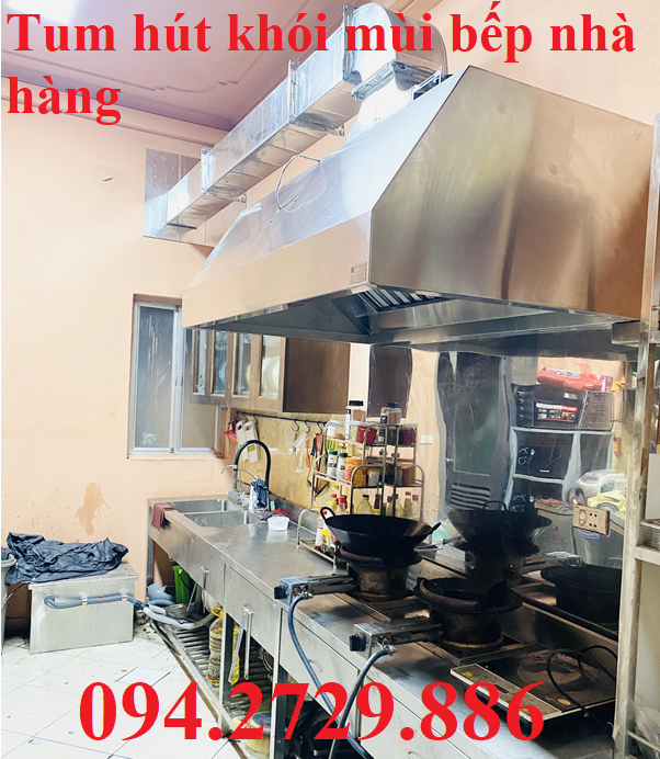 Cung cấp lắp đặt tum hút khói mùi bếp nhà hàng quán ăn tại Hà Nội