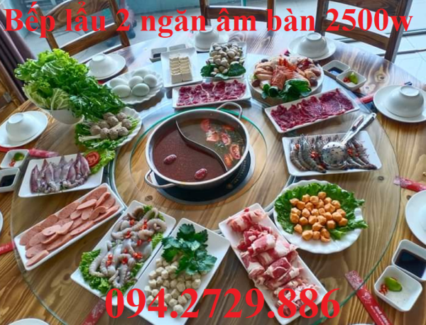 Bếp lẩu 2 ngăn âm bàn 2500w cho nhà hàng uy tín giá rẻ tại Hồ Chí Minh