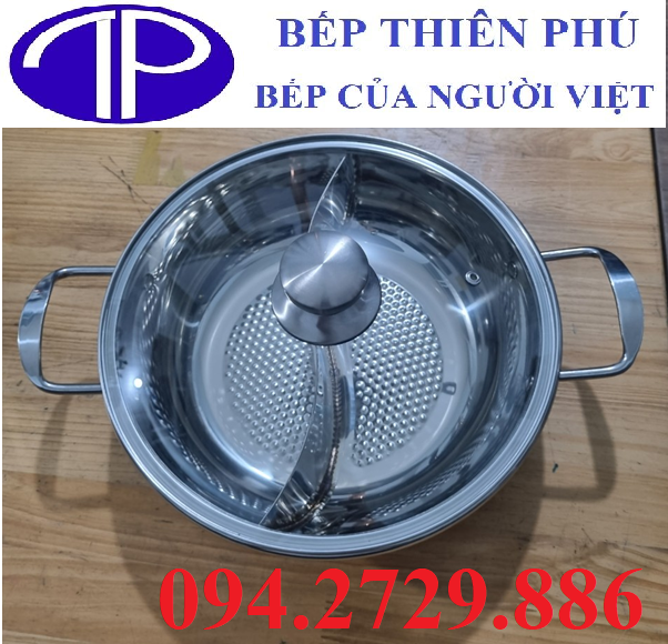 Nồi tròn có nắp kính 2 ngăn bằng inox chất lượng cao giá tốt