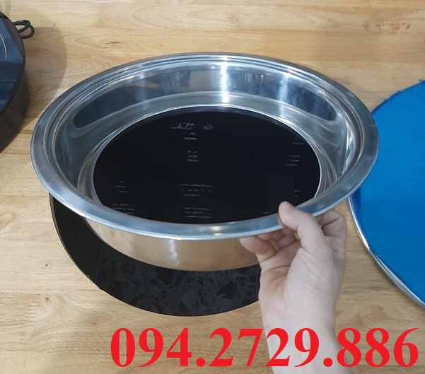 Khung đỡ âm bàn có nắp đậy cho bếp từ tròn 2000w nhà hàng lẩu