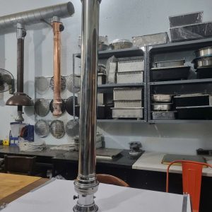 Van chỉnh gió - hộp cáp ống hút khói Hàn Quốc màu inox