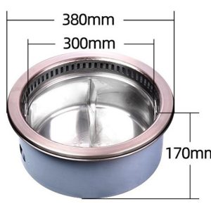 Bộ bếp lẩu tròn 2 ngăn 2000w có thể lắp hút mùi âm