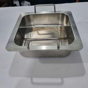 Nồi lẩu inox vuông 2 ngăn kích thước 285x285mm ăn lẩu tại bàn nhà hàng giá rẻ